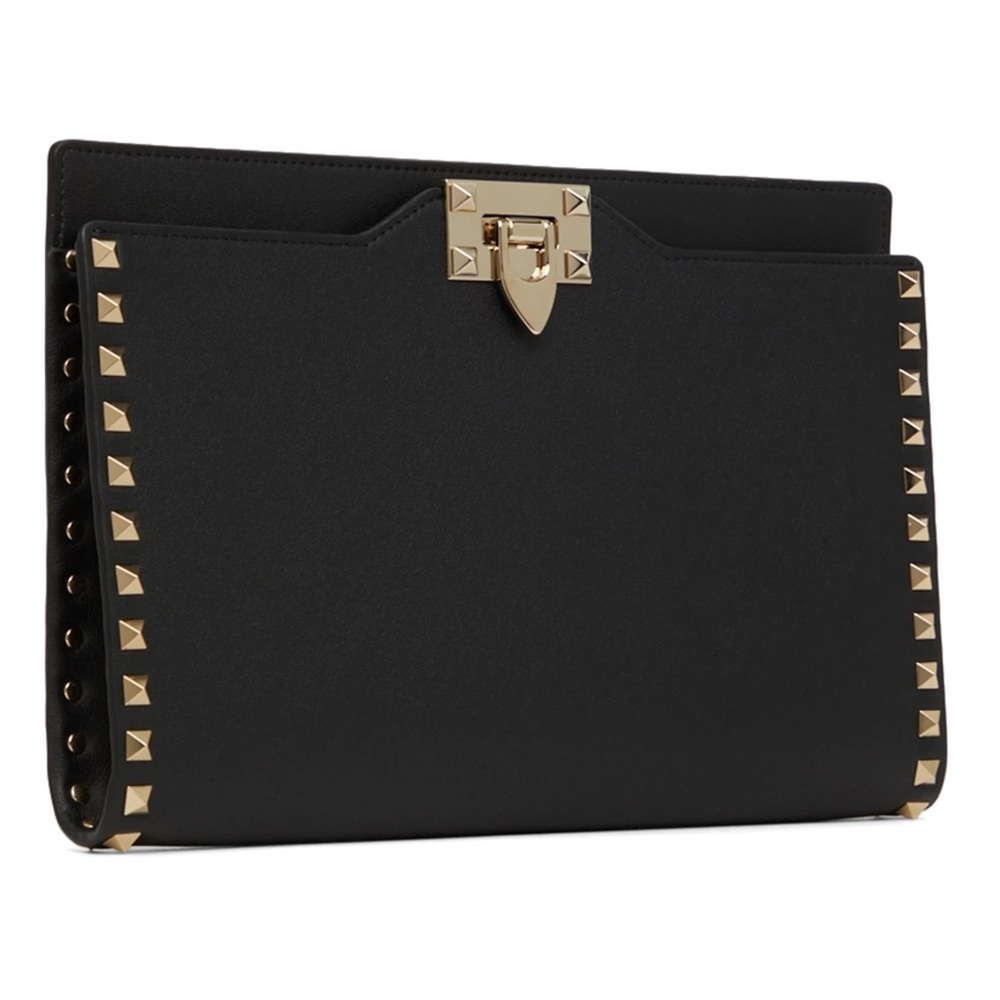 VALENTINO GARAVANI Black Large Rockstud Pouch
